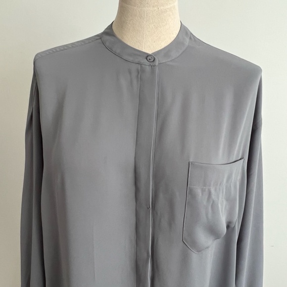 Violet + Claire - Grey Long Sleeve Button up Blouse / Shirt - Picture 4 of 12